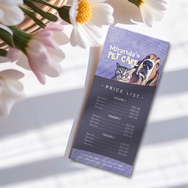 Pet Care Sitting Grooming Beauty Salon Price List  Rack Card (Creator Uploaded)