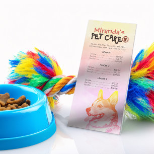 Pet Care Sitting Grooming Beauty Salon Price List Rack Card