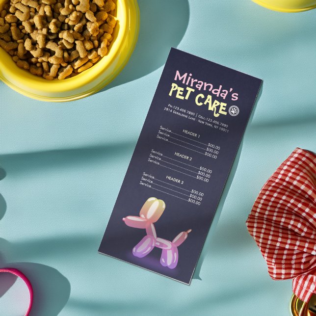 Pet Care Sitting Grooming Beauty Salon Price List Rack Card (Creator Uploaded)