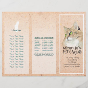 Pet Care Sitting Grooming Salon Tri-Fold Brochures