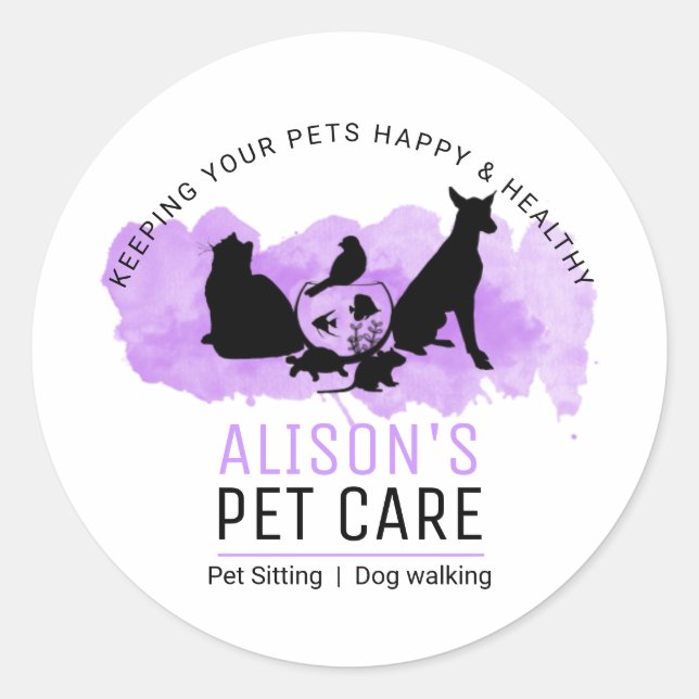  Pet Care / Sitting services / Dod walking Classic Round Sticker (Front)