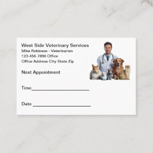 Pet Care Veterinarian Appointment Business Cards 
