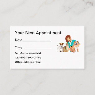 Pet Care Veterinary Animal Clinic Appointment Card