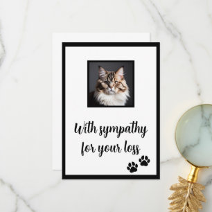 Pet cat customisable, downloadable, sympathy card