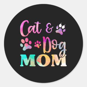 Pet Cat Dog Mum Shirt For Women Classic Round Sticker