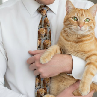 Pet Cat Dog Photo Personalise Custom Photo Tie
