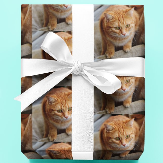 Pet Cat Dog Photo Personalise Custom Wrapping Paper (Creator Uploaded)