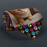 Pet Cat Dog Photo Personalise Photo Paws Tie<br><div class="desc">This design was created though digital art. It may be personalised in the area provided by changing the photo or adding words. Contact me at colorflowcreations@gmail.com if you with to have this design on another product. Purchase my original abstract acrylic painting for sale at www.etsy.com/shop/colorflowart. See more of my creations...</div>