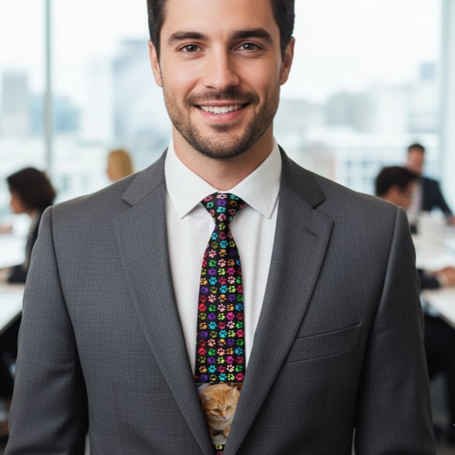 Pet Cat Dog Photo Personalise Photo Paws Tie (Creator Uploaded)