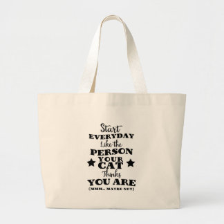 Pet Cat Funny Quote Large Tote Bag