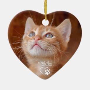 Pet Cat Kitten Photo Ceramic Tree Decoration
