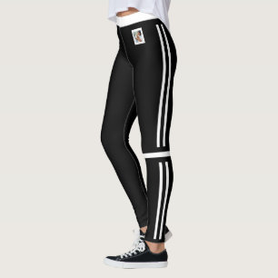 Pet Cat Lover Black And White Stripes Customised Leggings