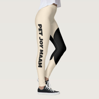 Pet Cat Mum Champagne Gold Black Customised Text Leggings