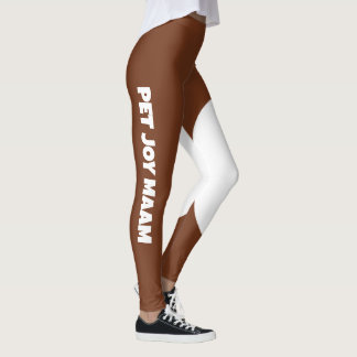Pet Cat Mum Chestnut Brown White Customised Text Leggings