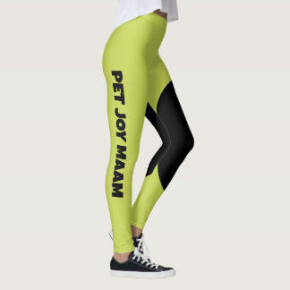 Pet Cat Mum Name Apple Green Black Customised Text Leggings