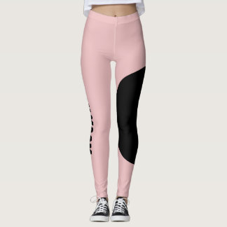 Pet Cat Mum Name Dusty Rose Black Customised Text Leggings