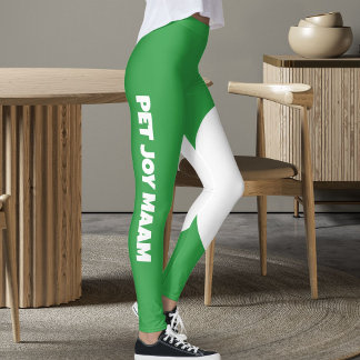 Pet Cat Mum Name Garden Lux Green Customised Text Leggings