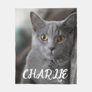 PET CAT PHOTO CUSTOM FLEECE BLANKET
