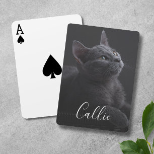 Pet Cat Photo Name Playing Cards