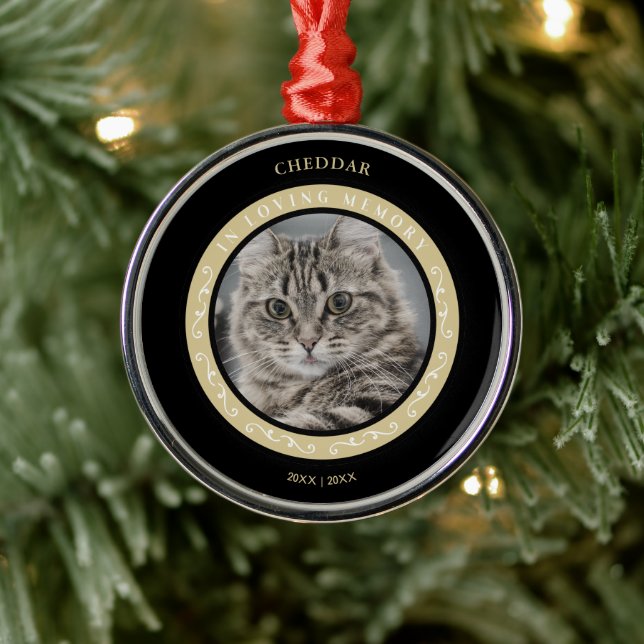 Pet Cat Photo Ornamental Remembering Loved One Metal Tree Decoration (Tree)