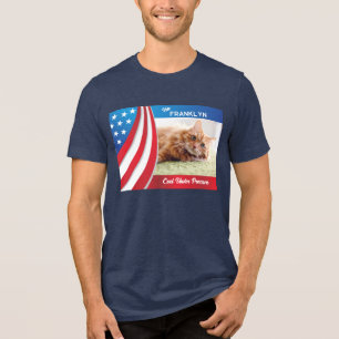 Pet Cat Photo Presidential Election 2024 Vote Tri-Blend Shirt