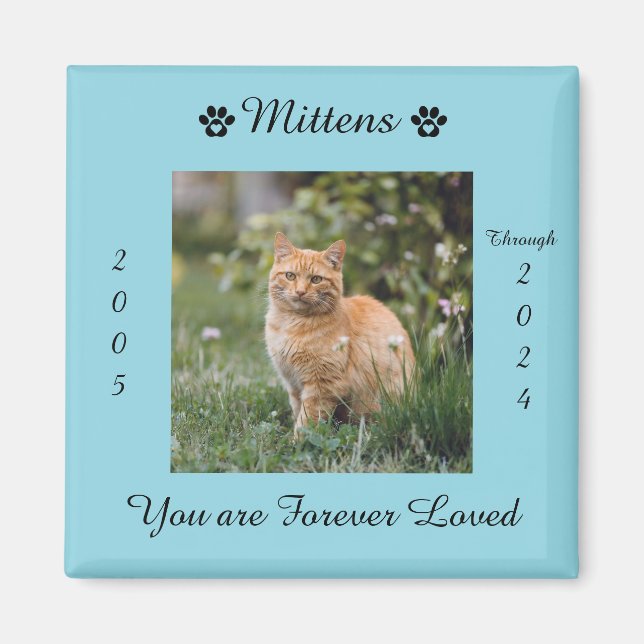 Pet Cat Remembrance Memorial Magnet (Front)