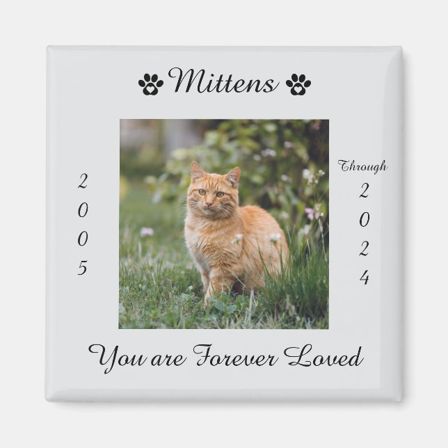 Pet Cat Remembrance Memorial Magnet (Front)