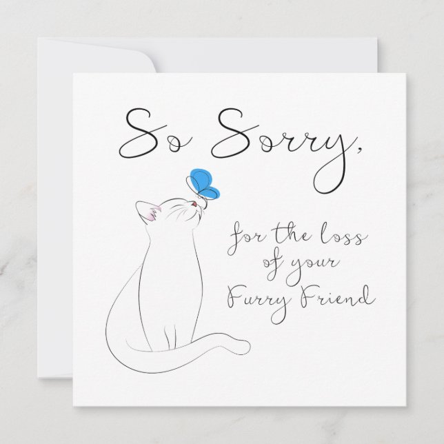 Pet Cat Sympathy Card (Front)