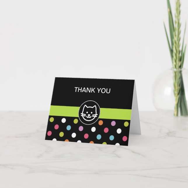 Pet Cat Theme Business Thank You Cards (Front)