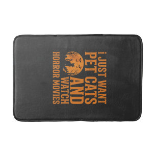 Pet Cats Horror Movies Halloween Design_1 Bath Mat