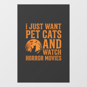 Pet Cats Horror Movies Halloween Design_1 Window Cling