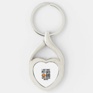 Pet Cats Horror Movies Vintage Halloween Shirt Des Key Ring