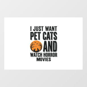 Pet Cats Horror Movies Vintage Halloween Shirt Des Window Cling