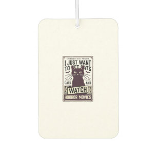 Pet Cats Watch Horror Movies Vintage Cat Design_1 Car Air Freshener