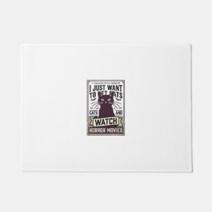 Pet Cats Watch Horror Movies Vintage Cat Design_1 Doormat