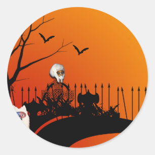 Pet Cemetery Beckons Halloween Classic Round Sticker