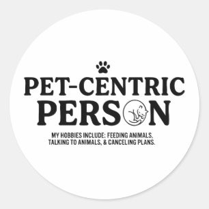 Pet Centric Person Classic Round Sticker