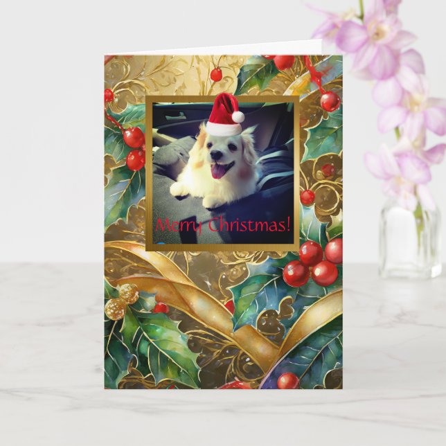 Pet Christmas, 5" x 7" Folded Greeting Card (Orchid)