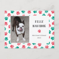 Pet Christmas Card Photo Funny Red Green