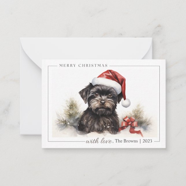 Pet Christmas Cards: Cute Dog Flat Note Card (Front)