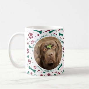 Pet Christmas Custom Photo Paw Prints Dog Grandpa Coffee Mug