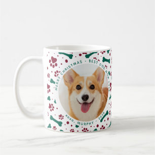 Pet Christmas Custom Photo Paw Prints Dog Mum Coffee Mug