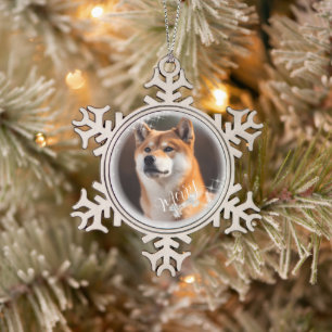 Pet Christmas Silver Ornament Card