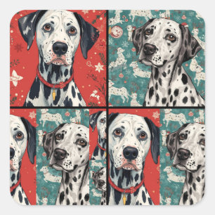 Pet christmas  square sticker