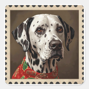 Pet christmas  square sticker