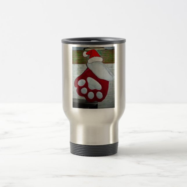 Pet Christmas Stocking Travel Mug (Center)