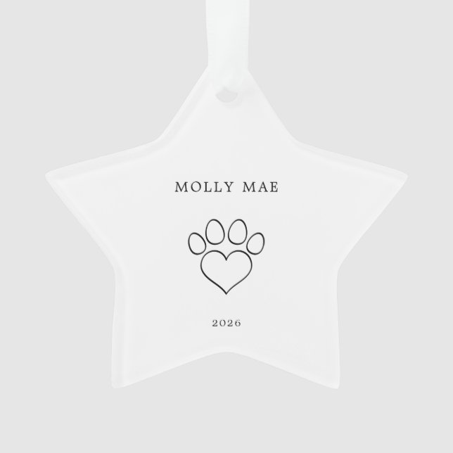 Pet Christmas Tree Star Dog/Cat Ornament (Front)