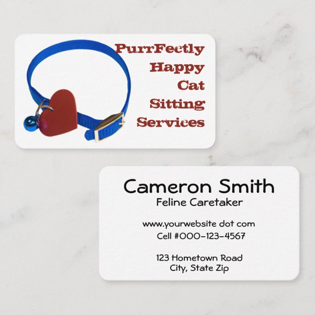 Pet Collar Heart Tag Animal Care Services (Front/Back)