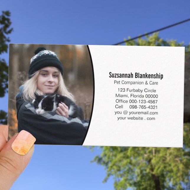 Pet Companion Black White Professional Photo Business Card (Creator Uploaded)