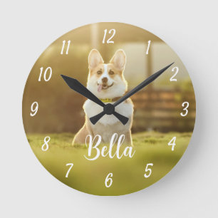 Pet Custom Photo Personalised  Round Clock